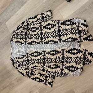 Southwest print knit duster